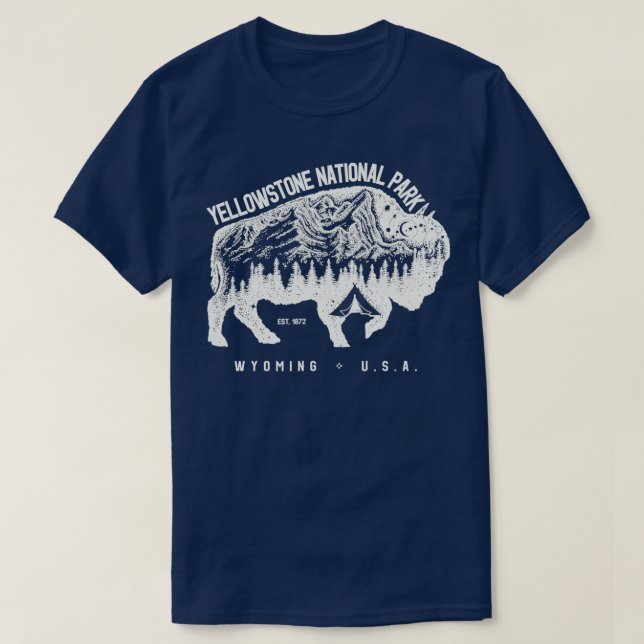 Camiseta Parque nacional Yellowstone Bison (Diseño del anverso)