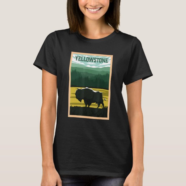 Camiseta Parque nacional Yellowstone Bison Buffalo Souvenir (Anverso)