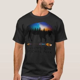 Camiseta Parque nacional Yellowstone Bison Night Sky Vacati