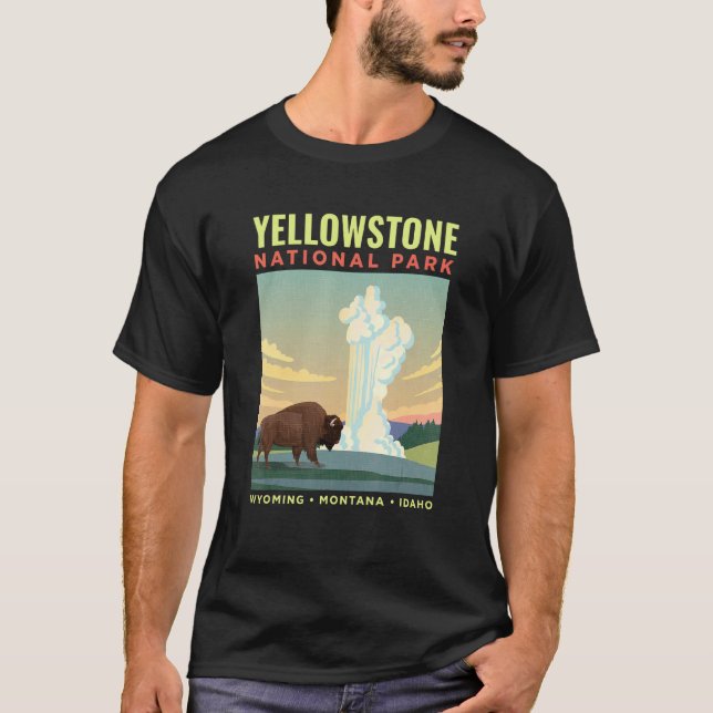 Camiseta Parque nacional Yellowstone Camping Camping Vintag (Anverso)