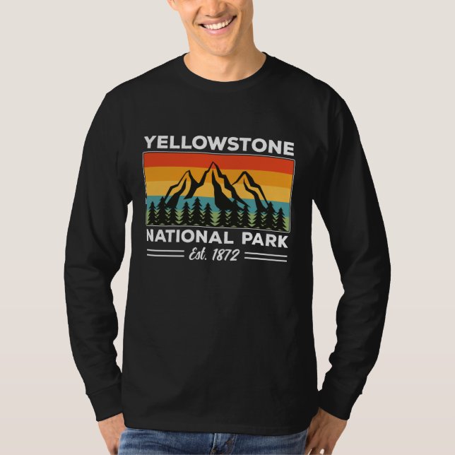 Camiseta Parque nacional Yellowstone Camping Retro (Anverso)