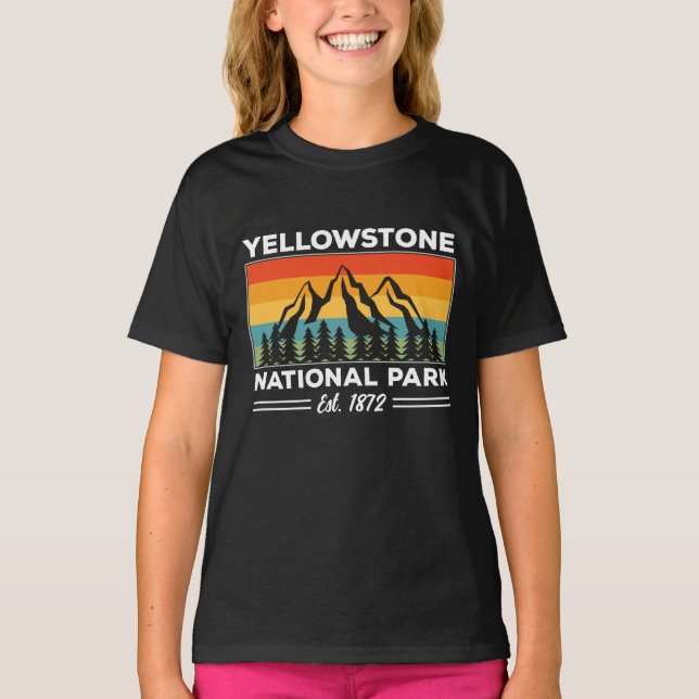 Camiseta Parque nacional Yellowstone Camping Retro (Anverso)