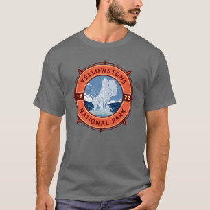 Camiseta Parque nacional Yellowstone Compass Retro Emblem