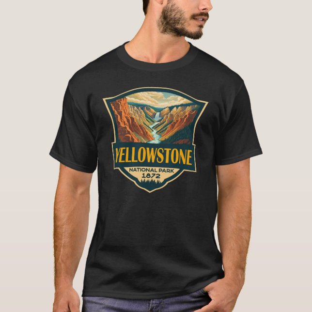 Camiseta Parque nacional Yellowstone Gran Cañón Arte Retro (Anverso)