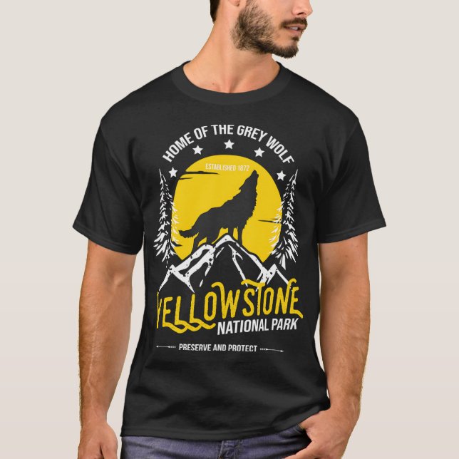 Camiseta Parque nacional Yellowstone Gray Wolf (Anverso)