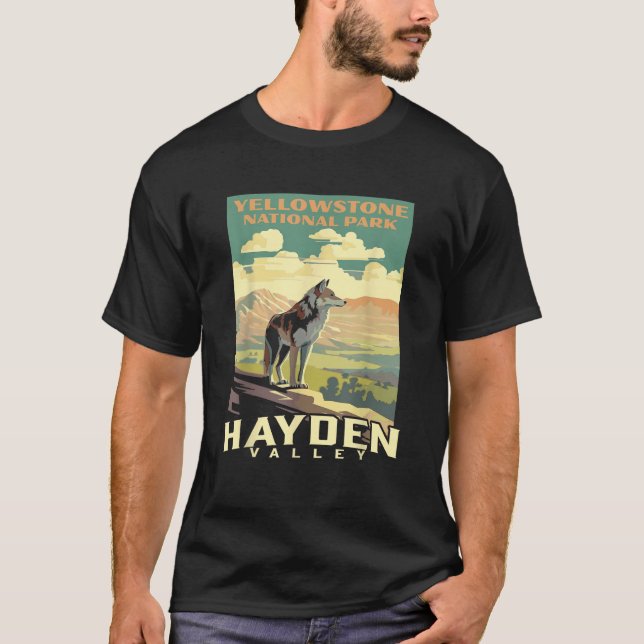Camiseta Parque nacional Yellowstone Hayden Valley Wolf WPA (Anverso)