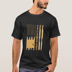 Camiseta Parque nacional Yellowstone Mapa América bandera d