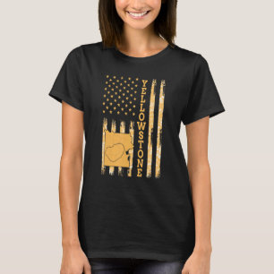 Camiseta Parque nacional Yellowstone Mapa América bandera d