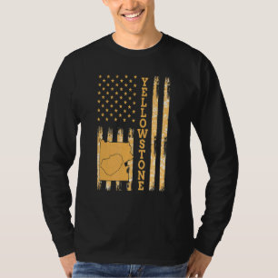 Camiseta Parque nacional Yellowstone Mapa América bandera d