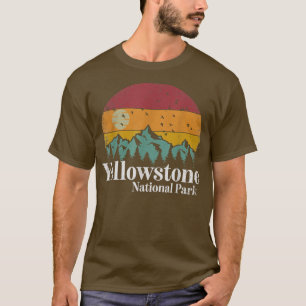 Camiseta Parque nacional Yellowstone Montañas Retro Senderi