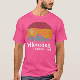Camiseta Parque nacional Yellowstone Montañas Retro Senderi