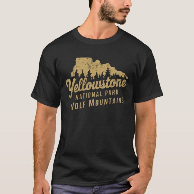 Camiseta Parque nacional Yellowstone Montañas Vintage (Anverso)