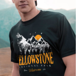 Camiseta Parque nacional Yellowstone Montañas Wolf