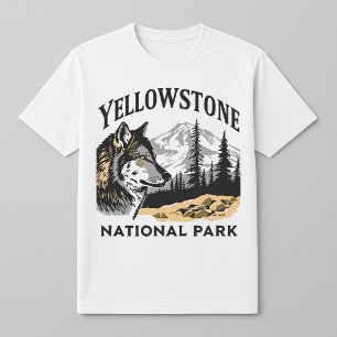Camiseta Parque nacional Yellowstone Montañas Wolf
