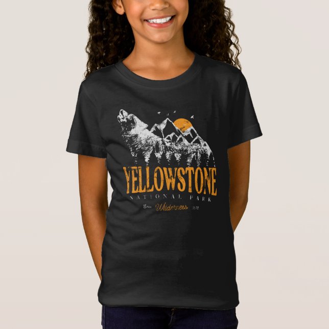 Camiseta Parque nacional Yellowstone Montañas Wolf (Anverso)