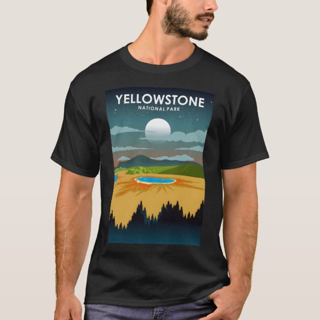 Camiseta Parque nacional Yellowstone Night Sky Stars Travel (Anverso)