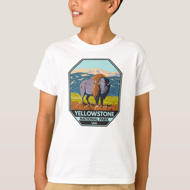 Camiseta Parque nacional Yellowstone North American Bison (Anverso)