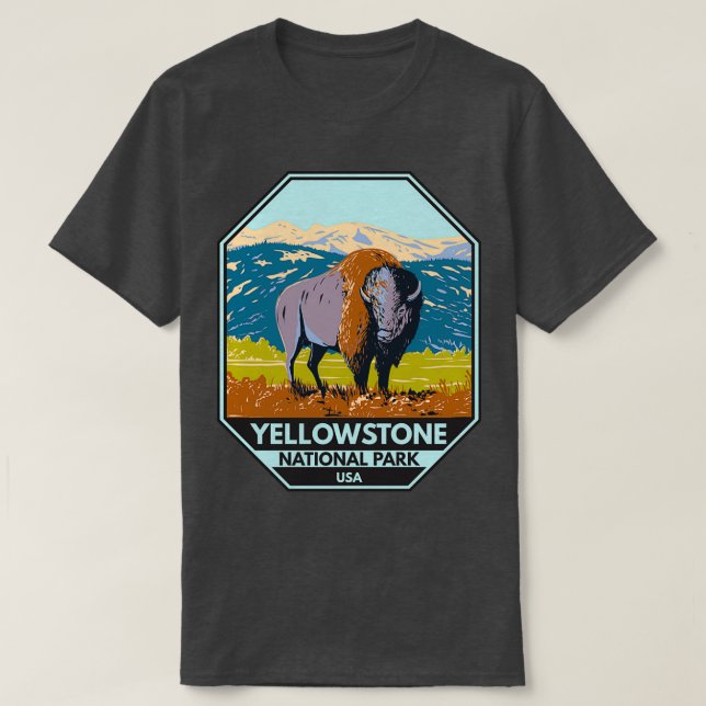 Camiseta Parque nacional Yellowstone North American Bison (Diseño del anverso)