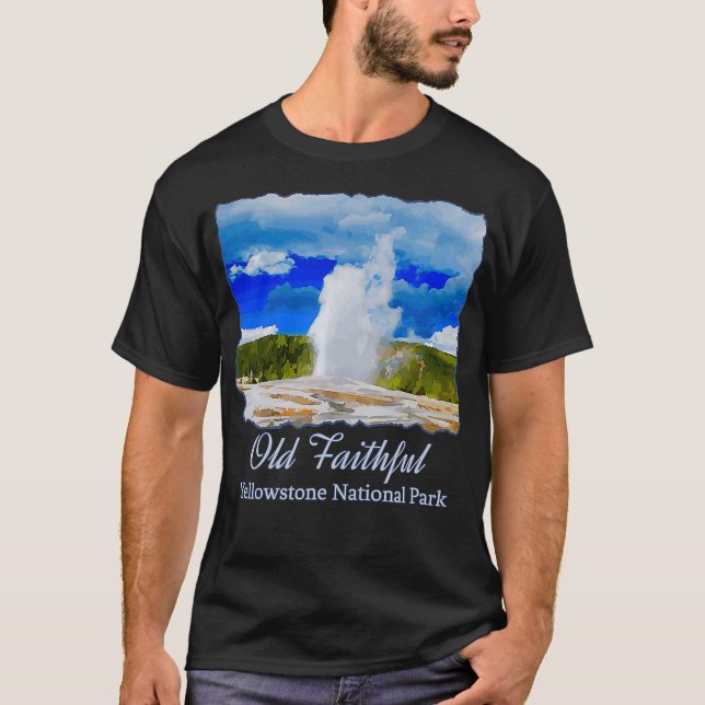Camiseta Parque nacional Yellowstone Old Faithful Geyser (Anverso)
