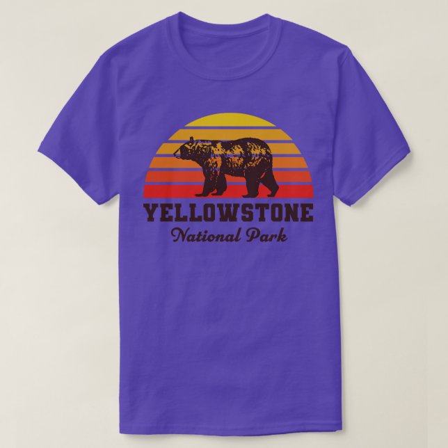 Camiseta Parque nacional Yellowstone Oso Sunset Yellow (Diseño del anverso)