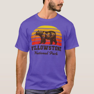 Camiseta Parque nacional Yellowstone Oso Sunset Yellow
