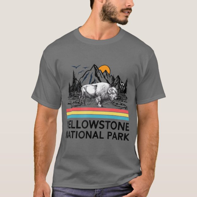 Camiseta Parque nacional Yellowstone Retro (Anverso)