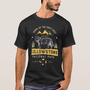 Camiseta Parque nacional Yellowstone T US Wolf Vintage Men 
