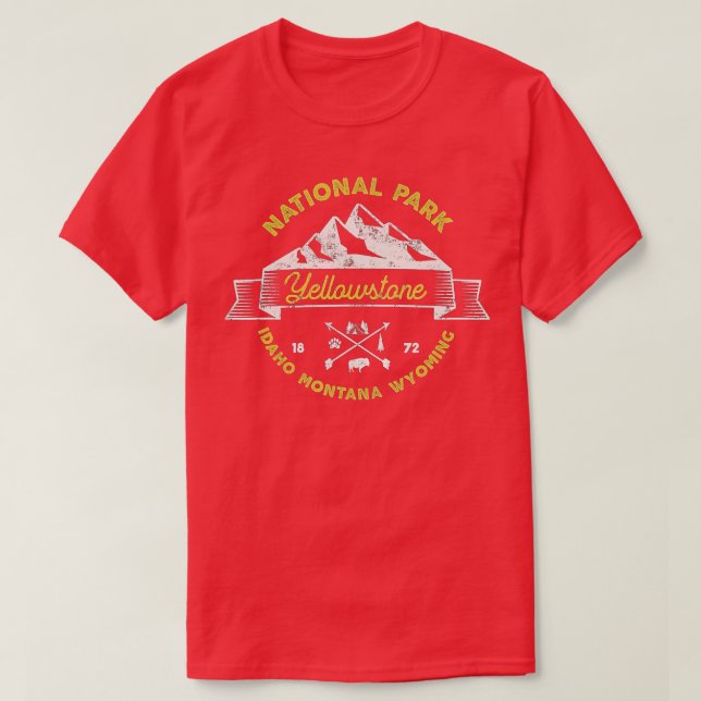 Camiseta Parque nacional Yellowstone US Bison Buffalo Vinta (Diseño del anverso)