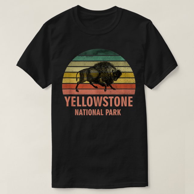 Camiseta Parque nacional Yellowstone USA Bison Buffalo Vint (Diseño del anverso)