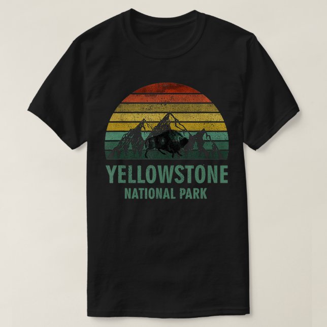 Camiseta Parque nacional Yellowstone USA Bison Buffalo Vint (Diseño del anverso)