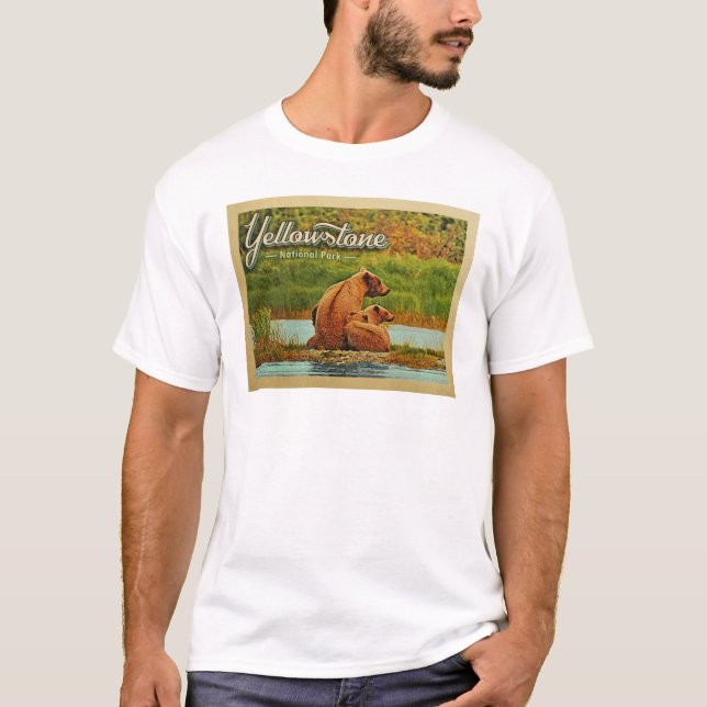 Camiseta Parque nacional Yellowstone Vintage (Anverso)