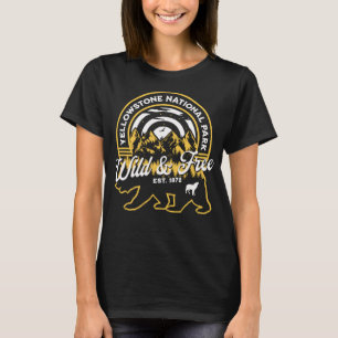 Camiseta Parque nacional Yellowstone Wild & Free Wolf Grizz