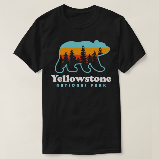 Camiseta Parque nacional Yellowstone Wyoming Bear Men (Diseño del anverso)
