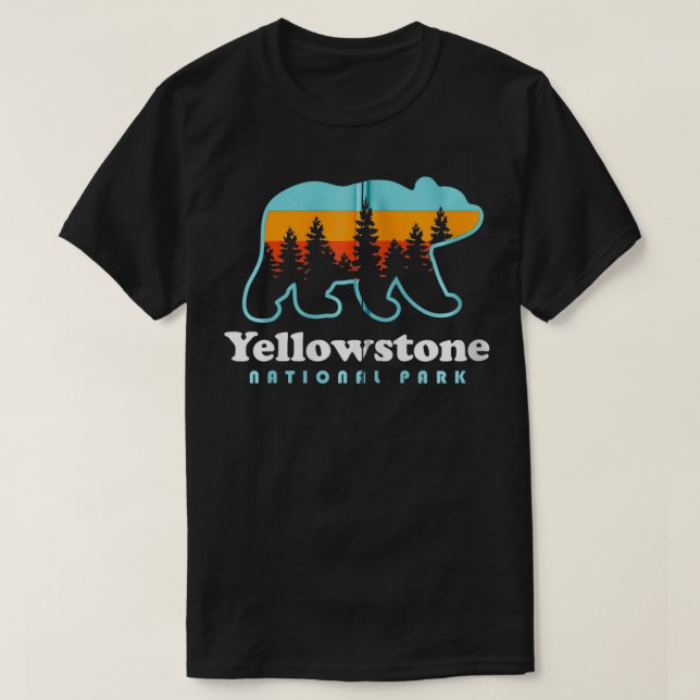 Camiseta Parque nacional Yellowstone Wyoming Bear Men Z (Diseño del anverso)