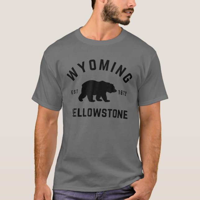 Camiseta Parque nacional Yellowstone Wyoming Bear Naturalez (Anverso)