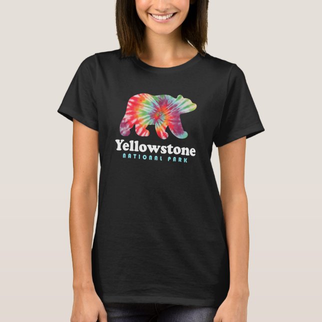 Camiseta Parque nacional Yellowstone Wyoming Bear Tie Dye H (Anverso)