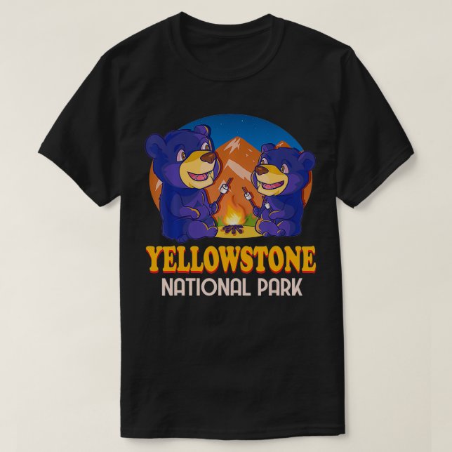 Camiseta Parque nacional Yellowstone Wyoming Black Bear Vin (Diseño del anverso)