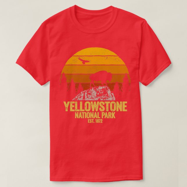 Camiseta Parque nacional Yellowstone Wyoming Buffalo Bison  (Diseño del anverso)