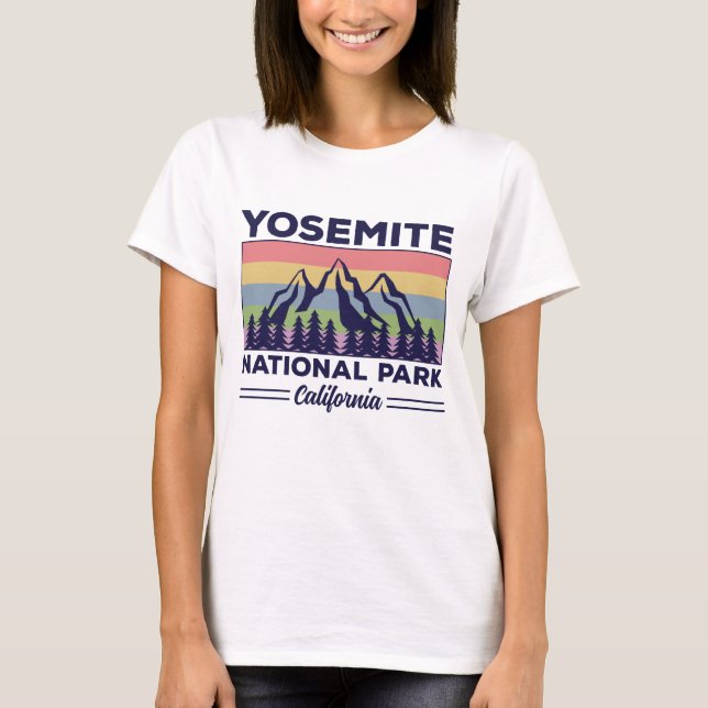 Camiseta Parque Nacional Yosemite, California, Senderismo R (Anverso)