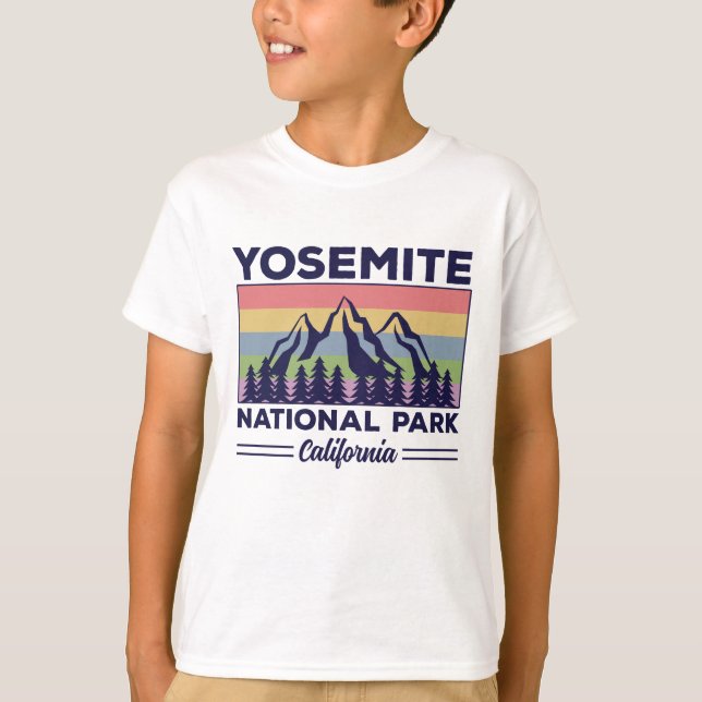 Camiseta Parque Nacional Yosemite, California, Senderismo R (Anverso)