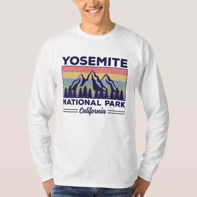 Camiseta Parque Nacional Yosemite, California, Senderismo R (Anverso)