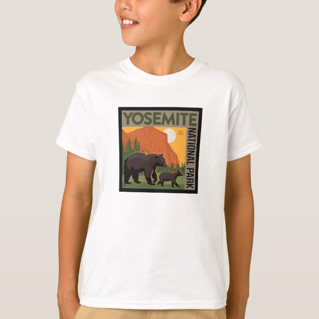 Camiseta Parque nacional Yosemite | Familia Oso (Anverso)