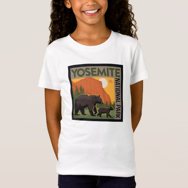 Camiseta Parque nacional Yosemite | Familia Oso (Anverso)
