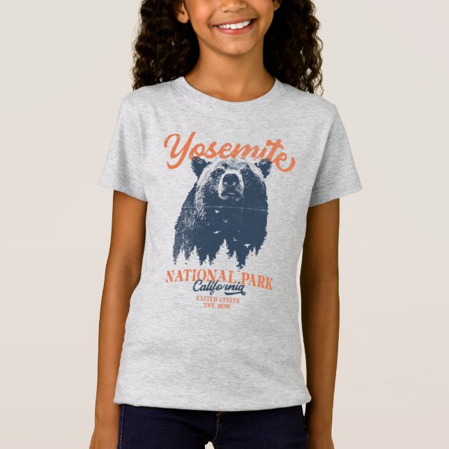Camiseta Parque nacional Yosemite Grizzly Bear California (Anverso)