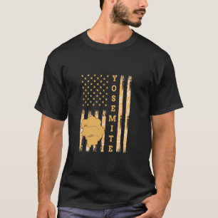 Camiseta Parque nacional Yosemite Mapa América Bandera de E