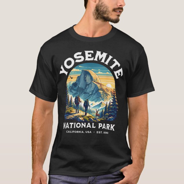 Camiseta Parque Nacional Yosemite Retro (Anverso)