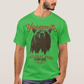 Camiseta Parque nacional Yosemite Retro Bear Negro de Calif