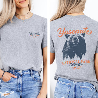 Camiseta Parque nacional Yosemite Retro Bear Negro de Calif