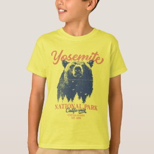 Camiseta Parque nacional Yosemite Retro Bear Negro de Calif