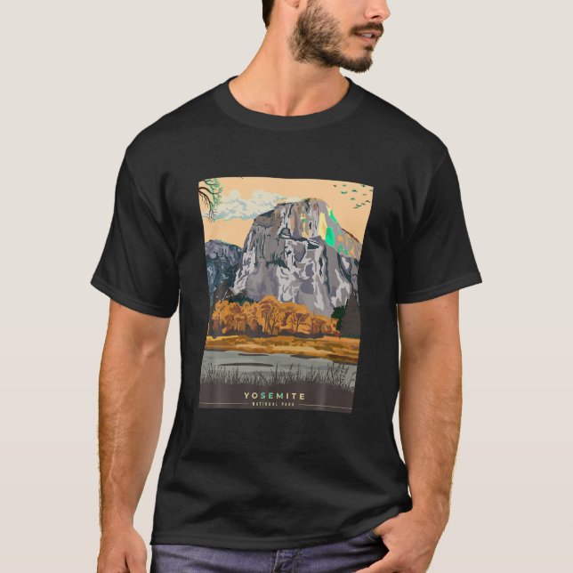 Camiseta Parque nacional Yosemite: Retro Throwback Design C (Anverso)